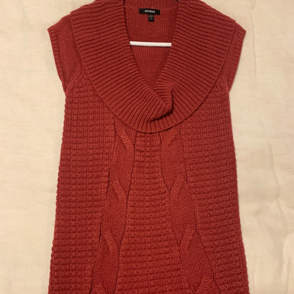 Brick red sweater dress